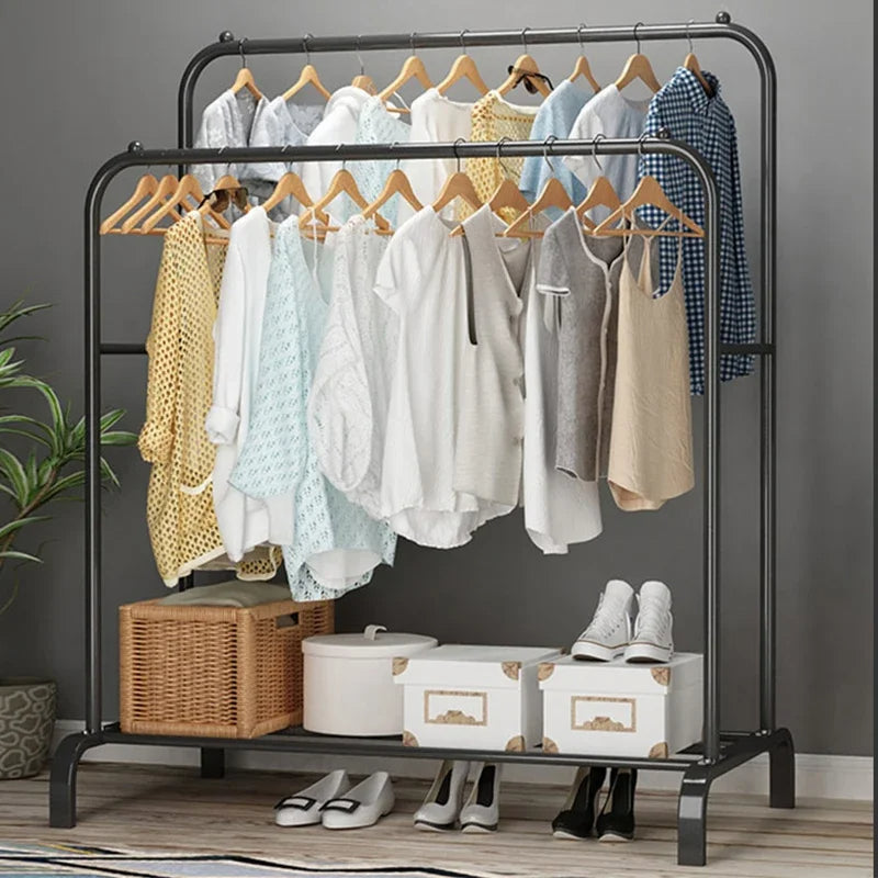 Compact Double Clothes Rack