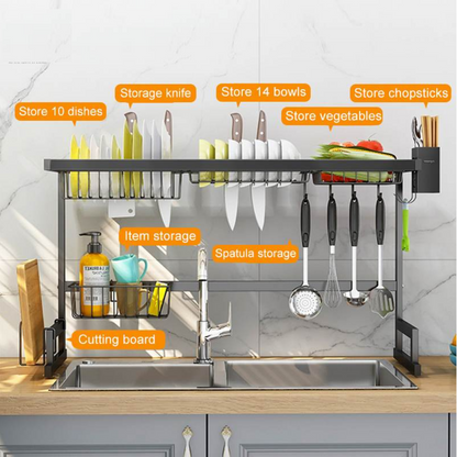 Over the sink dishes organizer