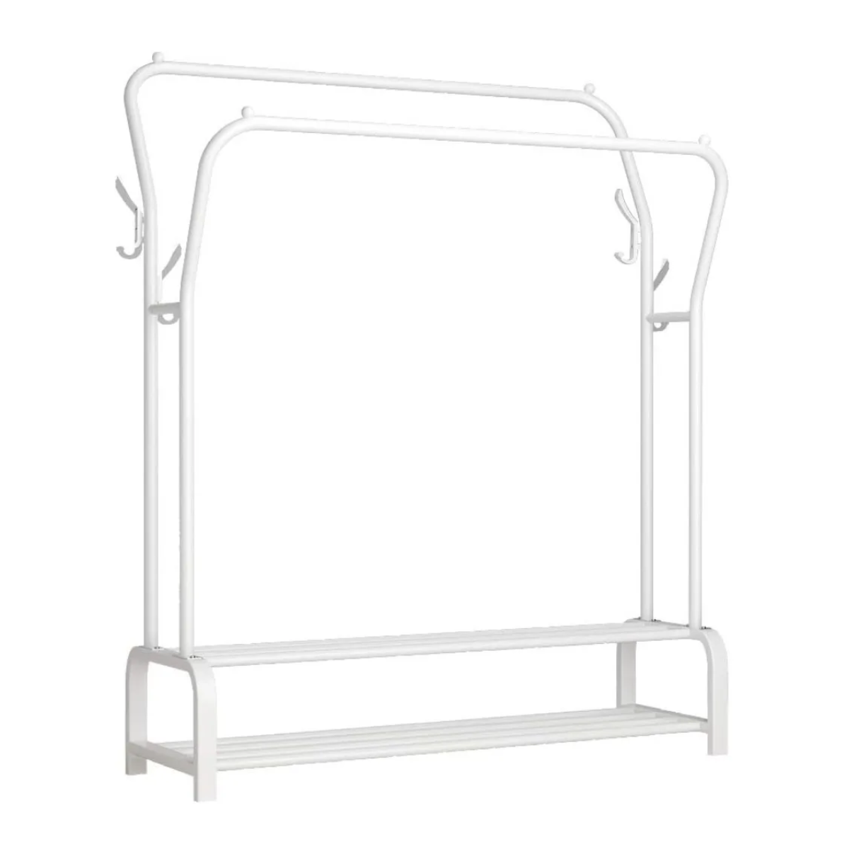 Double Clothes Rack with Bottom Shelf
