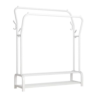Double Clothes Rack with Bottom Shelf