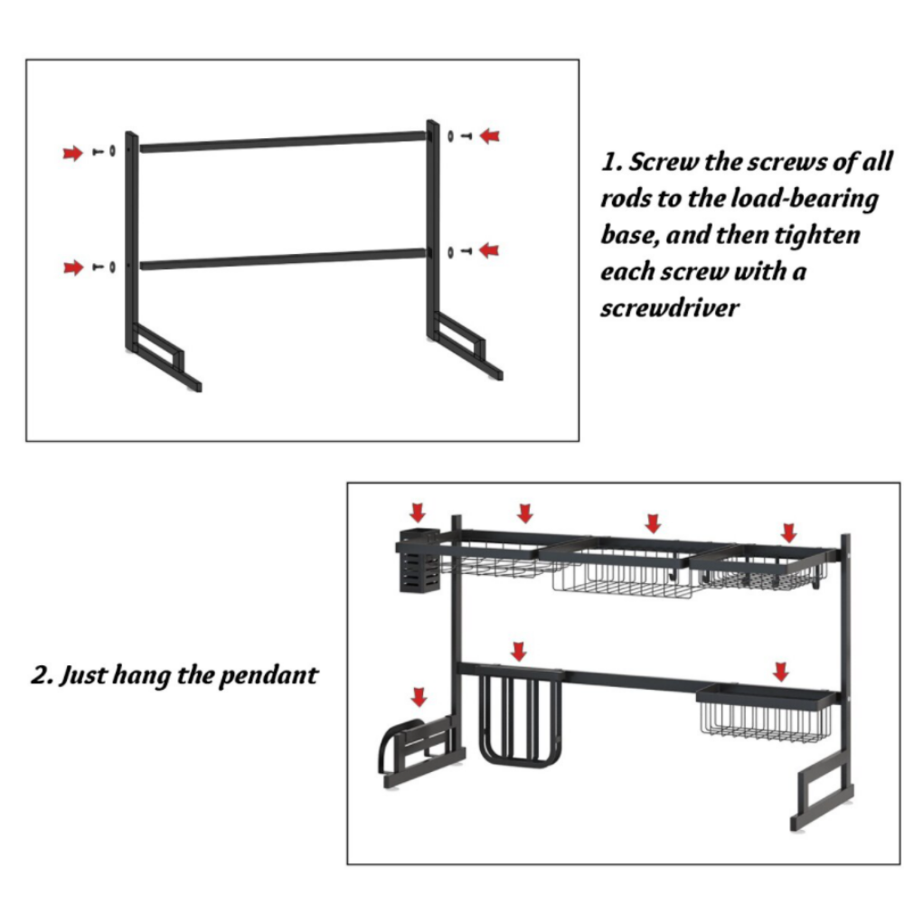 Over the sink dishes organizer
