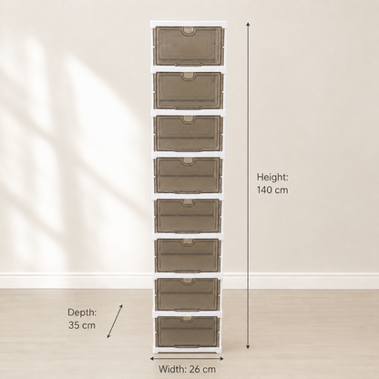 Single 8-Tier Shoe Cabinet