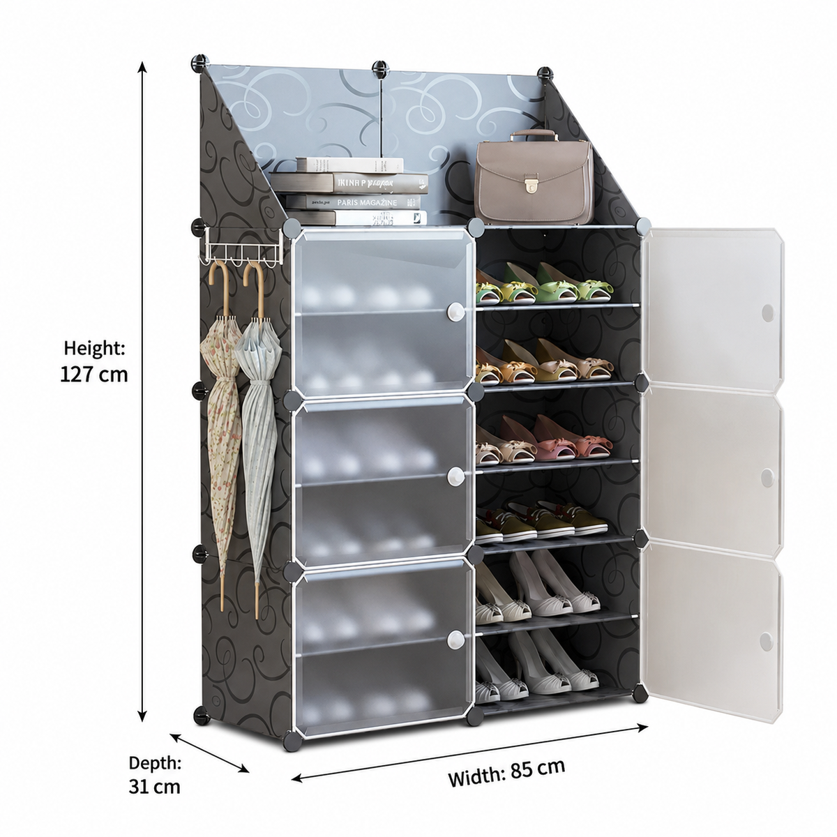 2 Column shoe cabinet 6 layers B