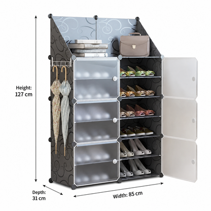 2 Column shoe cabinet 6 layers B