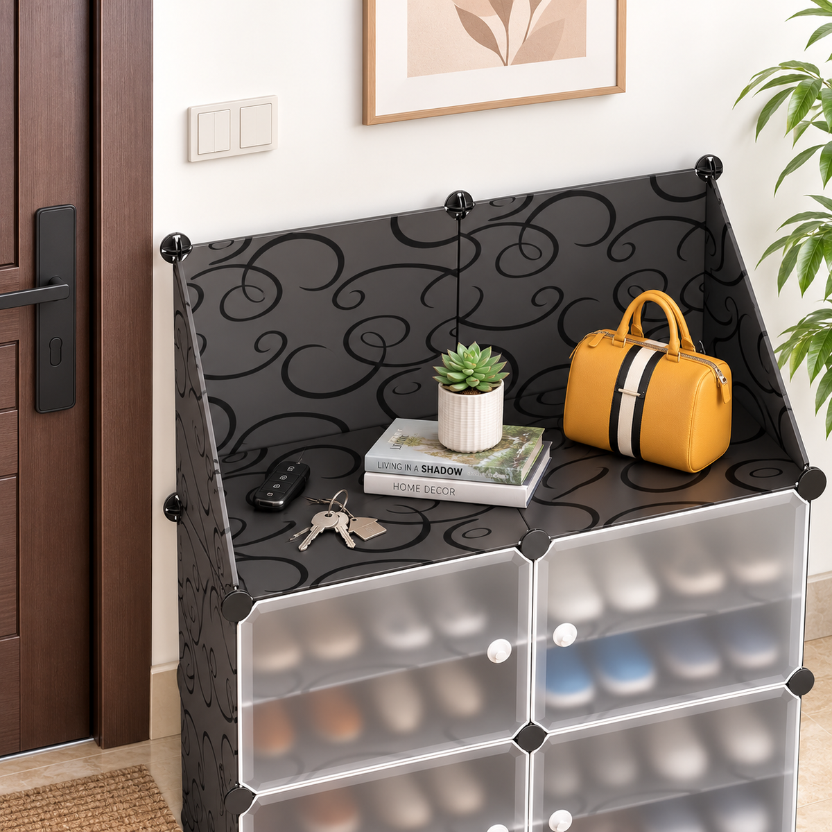 2 Column shoe cabinet 6 layers B
