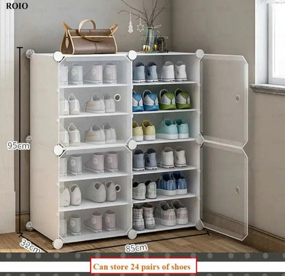 2 Column shoe cabinet 6 layers A