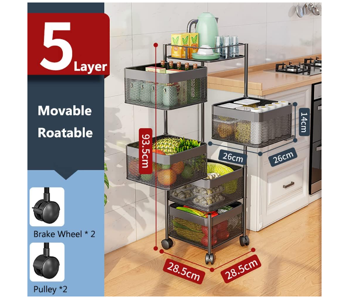 5 Layers Square Trolley
