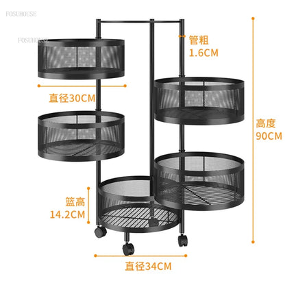 5 Layers round trolley