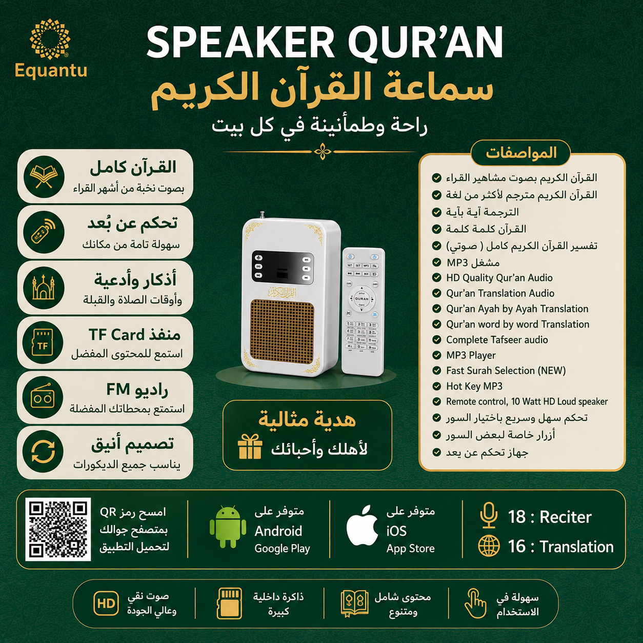 Quran Speaker – Mobile App & Remote