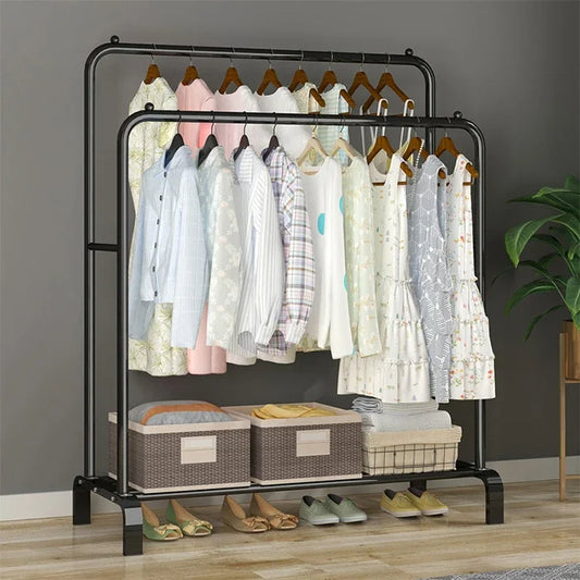 Compact Double Clothes Rack