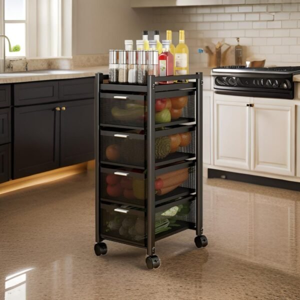 Multi Drawers Kitchen Trolley Rack
