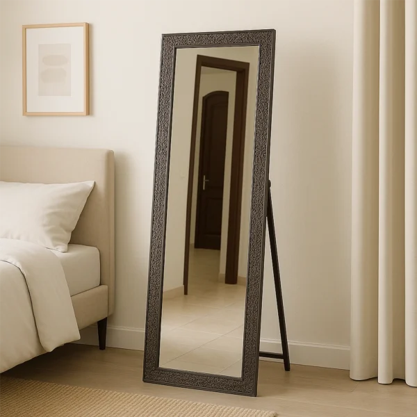 Modern Standing Mirror – Full-Length Gold Ornate Frame